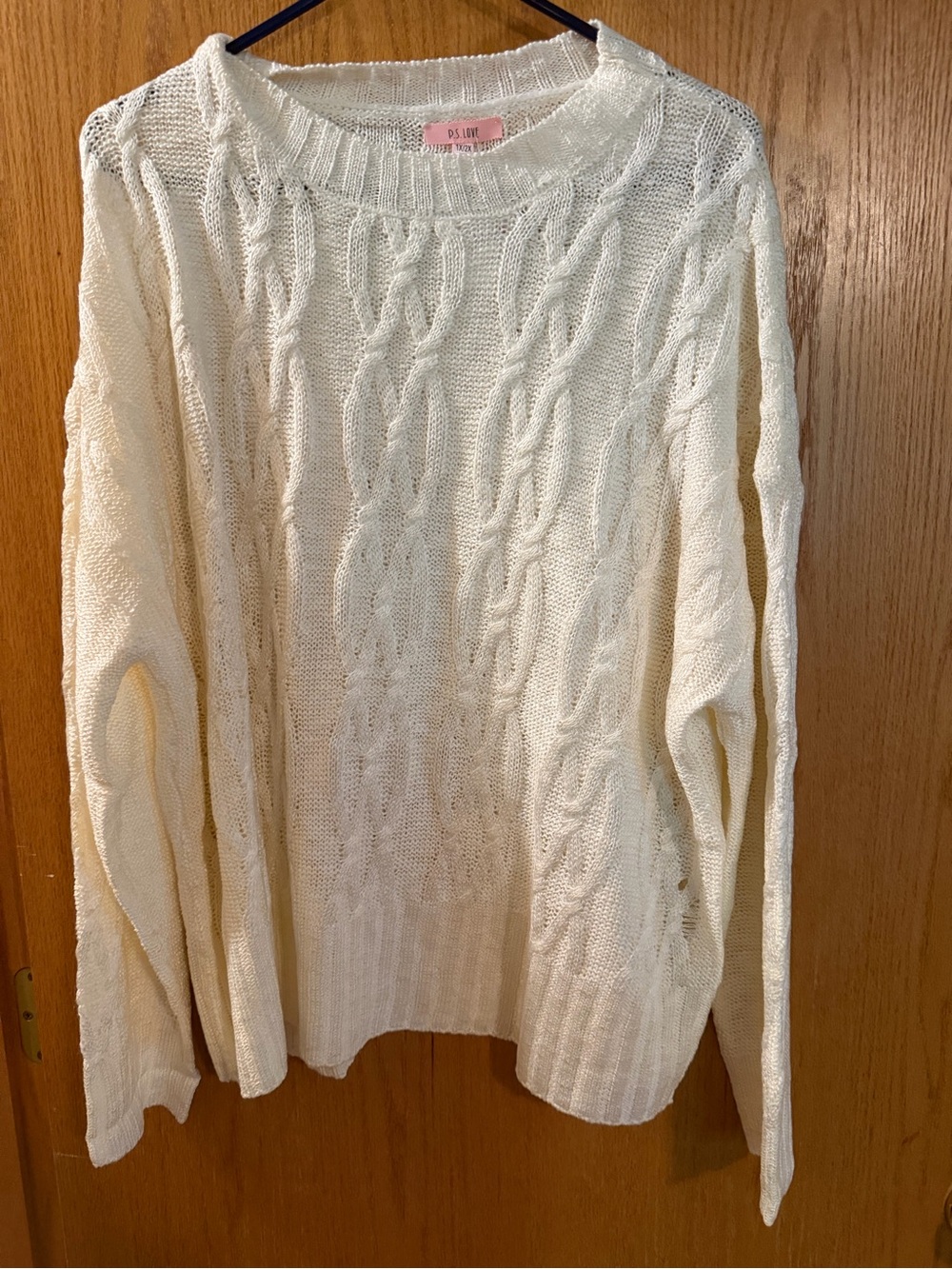 PS Love Cream Cable Knit Sweater - Women's Crewneck